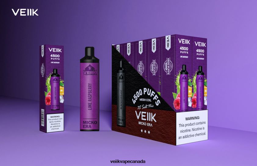 VEIIK Micko Era 4500 Puffs Disposable 30 mg P448PN10 Lime Raspberry - VEIIK Vape Ottawa