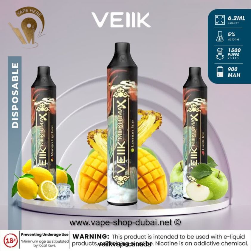 VEIIK Micko MAX Disposable Vape 1500 Puffs P448PN44 Pineapple Coconut Milk - VEIIK E Liquid Canada