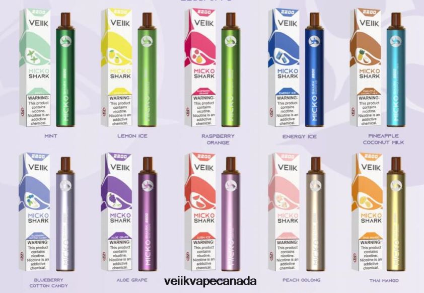 VEIIK Micko Shark 2200 Puffs Disposable Vape Pen 10pcs P448PN53 Multiple Flavors - VEIIK Pod Canada